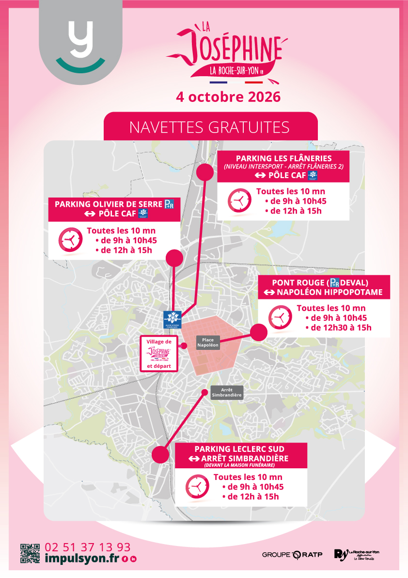 Circuits et horaires des navettes gratuites La Joséphine