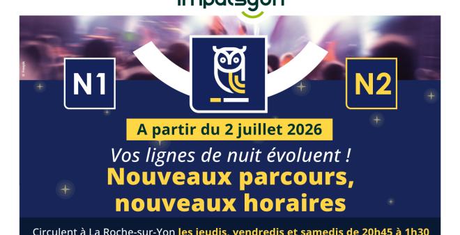 Les lignes N1 et N2 évoluent le 2 juillet 2026
