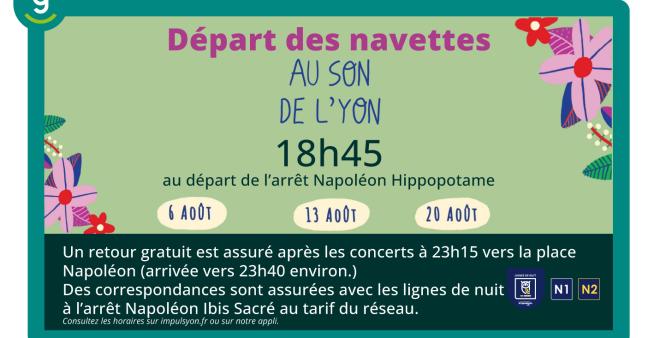 Horaire des navettes gratuites Au Son de l'Yon