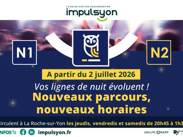 Les lignes N1 et N2 évoluent le 2 juillet 2026