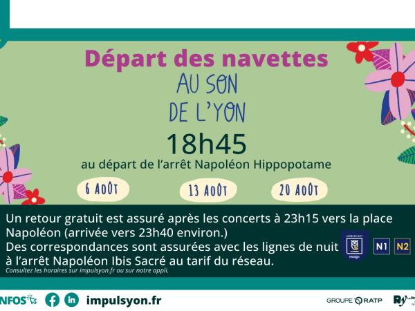 Horaire des navettes gratuites Au Son de l'Yon